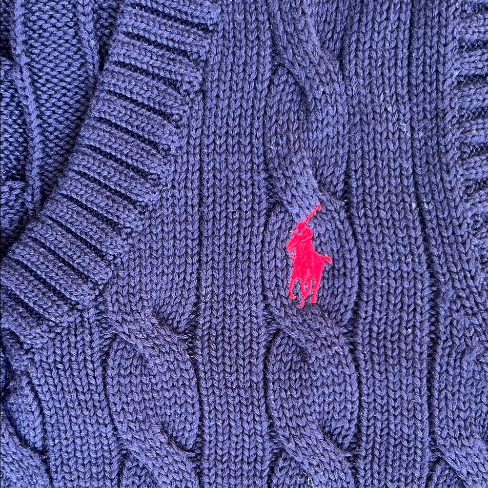 Polo by Ralph Lauren Dark Blue V-Neck Sweater Vest - Picture 3 of 5